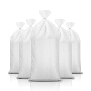 Sand Bags, Woven Polypropylene Empty White Sandbags - Open Top, 40" x 26"